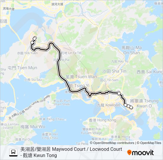 巴士NR906的線路圖