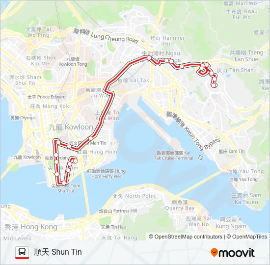 巴士26X的線路圖