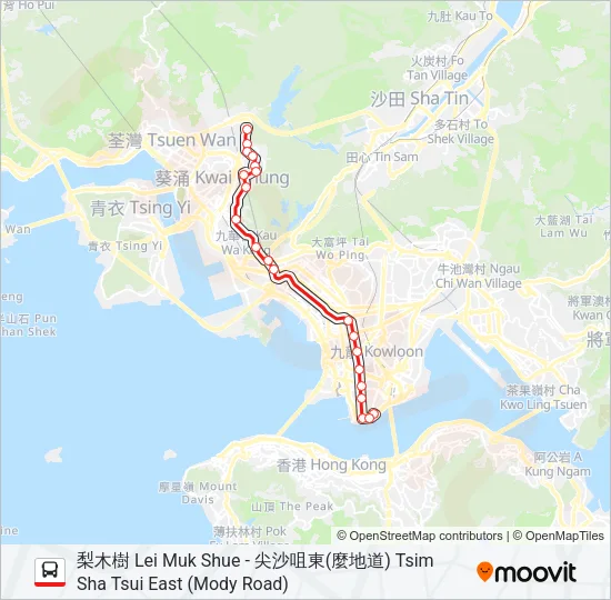 36X Bus Line Map