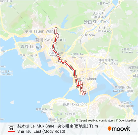 36X Bus Line Map