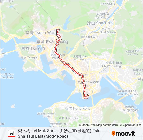 36X bus Line Map