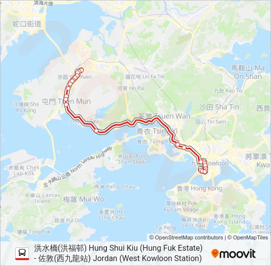 63X Bus Line Map