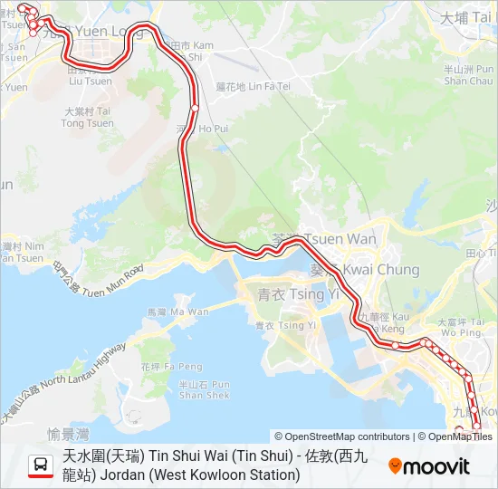69X Bus Line Map