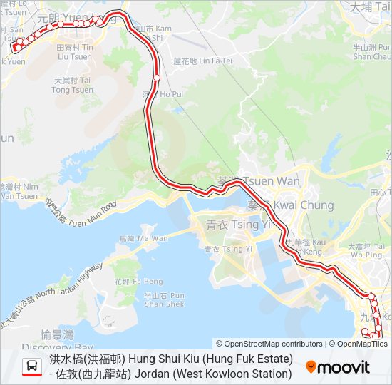 巴士268X的線路圖