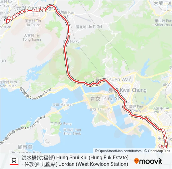268X Bus Line Map