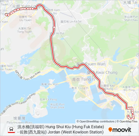 268X Bus Line Map