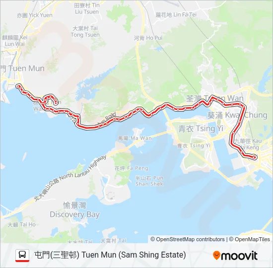 N252 Bus Line Map