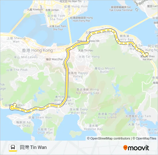 77A Bus Line Map