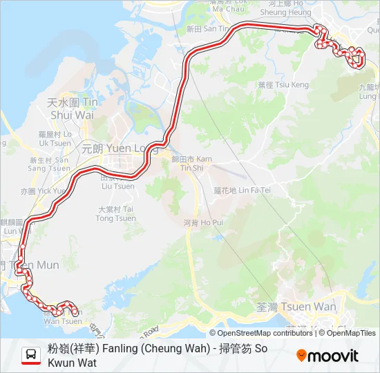 261X Bus Line Map