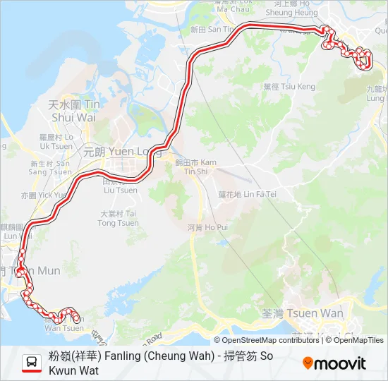 261X Bus Line Map