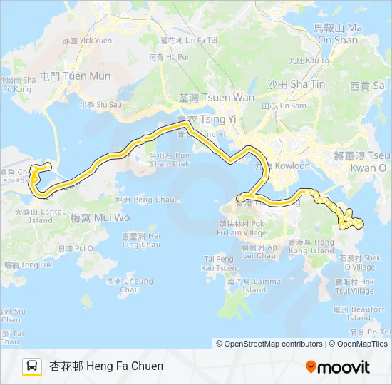 NA12 Bus Line Map