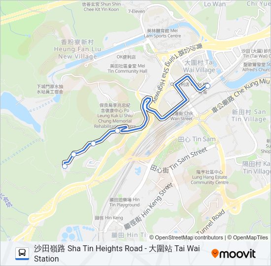 巴士NR818的線路圖