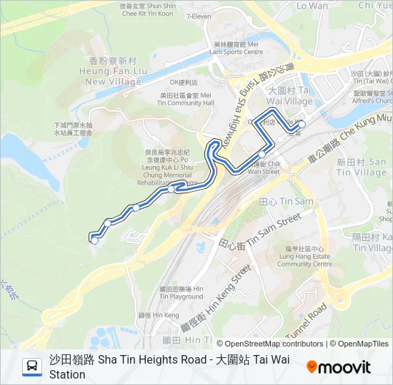 巴士NR818的線路圖