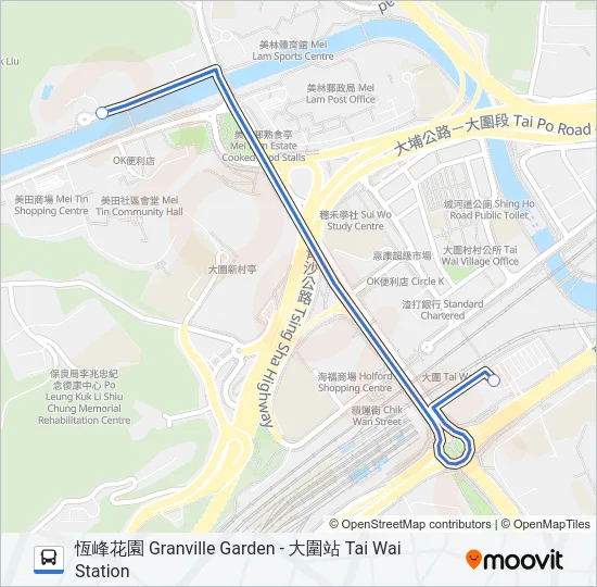 NR819 Bus Line Map