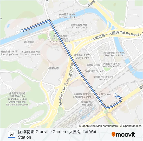 NR819 Bus Line Map