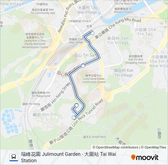 NR833 Bus Line Map