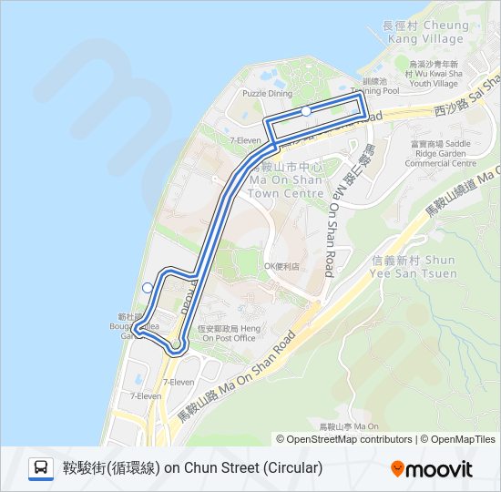 巴士NR832的線路圖