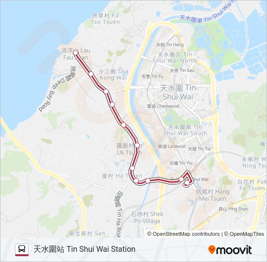 巴士K65A的線路圖