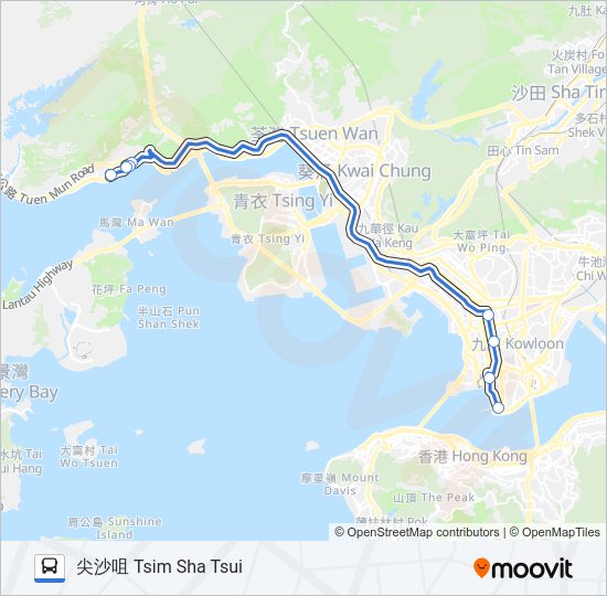 巴士NR314的線路圖