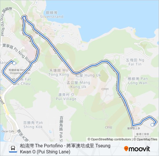 巴士NR211的線路圖