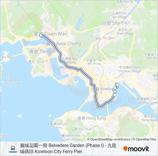 NR322 Bus Line Map