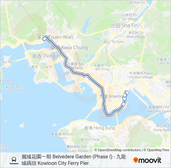 NR322 Bus Line Map