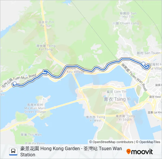 NR319 Bus Line Map