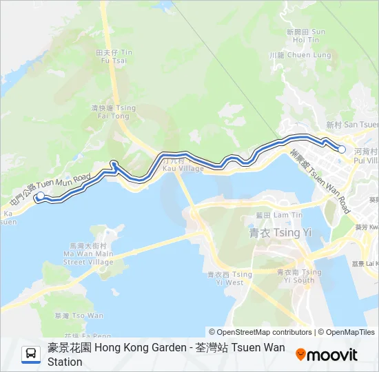 NR319 Bus Line Map