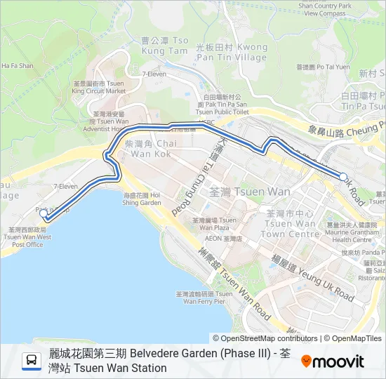 巴士NR323的線路圖