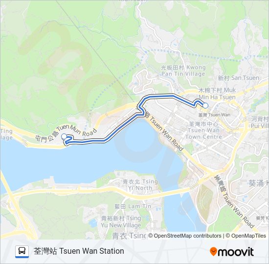 巴士NR324的線路圖