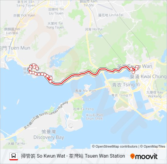 巴士61P的線路圖