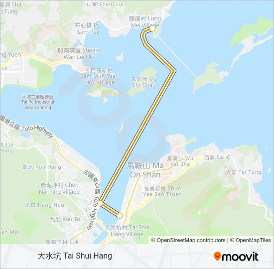 大水坑 - 馬料水 - 大美篤 Ferry Line Map