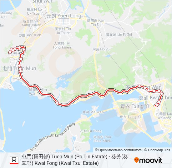 巴士67A的線路圖