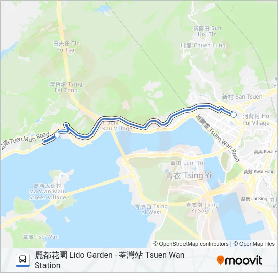 NR329 Bus Line Map