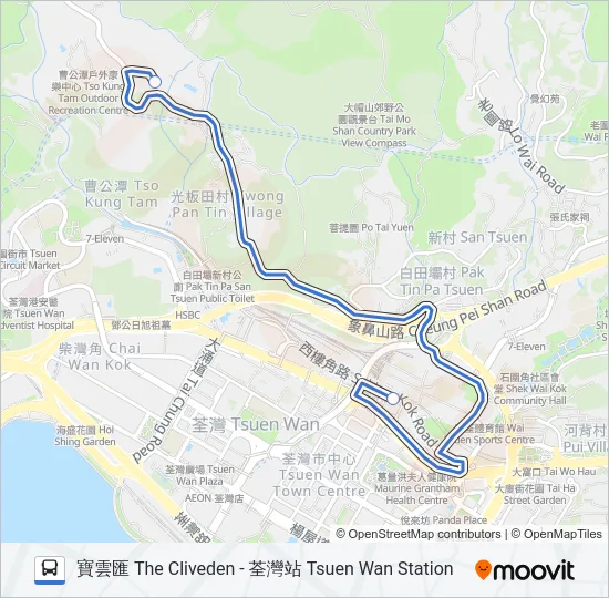 NR335 Bus Line Map