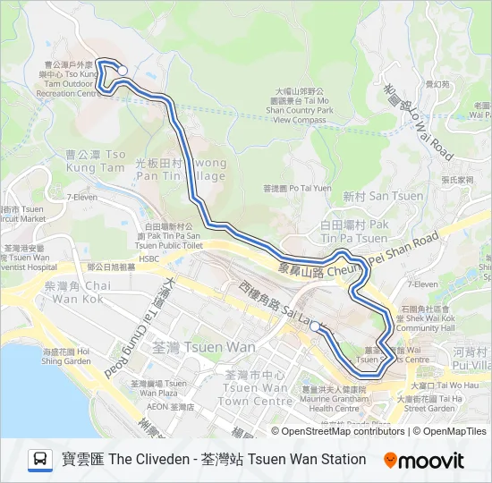 NR335 Bus Line Map