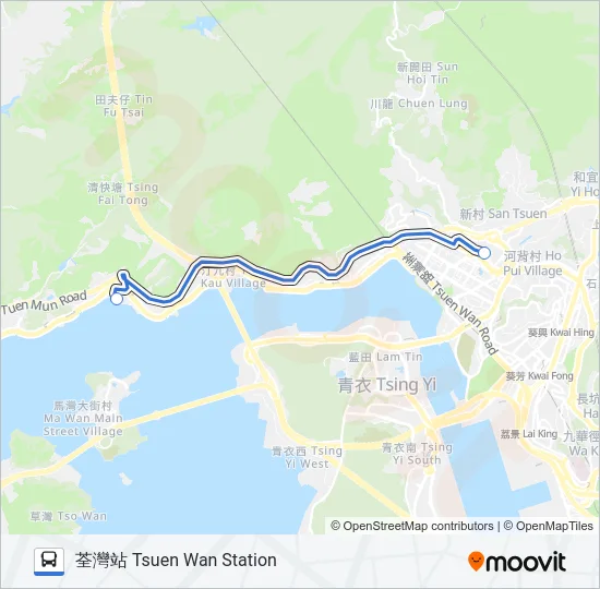 NR336 Bus Line Map