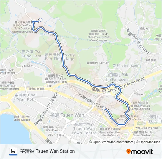 NR333 Bus Line Map