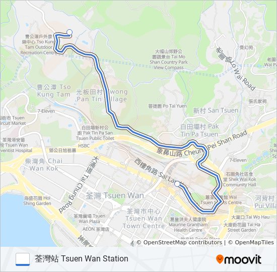 NR333 bus Line Map