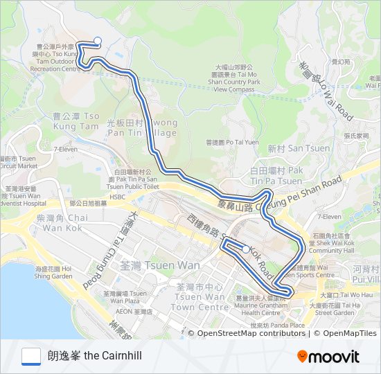 NR333 bus Line Map