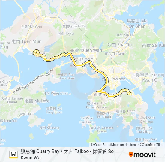 952C Bus Line Map