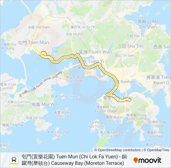 952P Bus Line Map