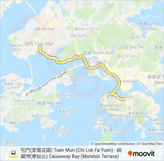 952 Bus Line Map