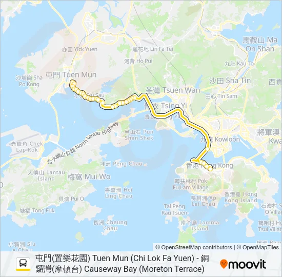 952 Bus Line Map