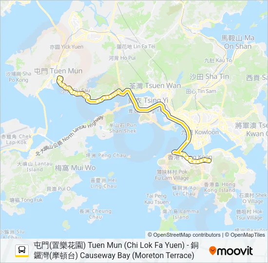 952 Bus Line Map