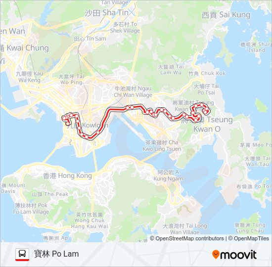 巴士93P的線路圖