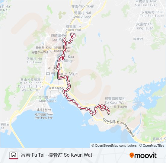 K51A Bus Line Map