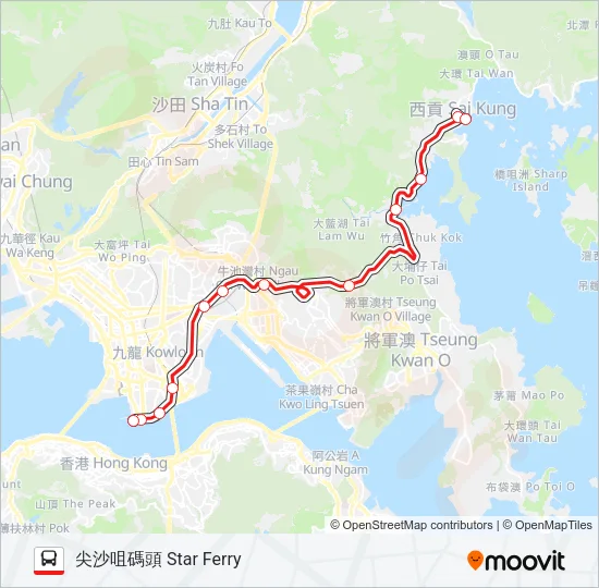 92R Bus Line Map