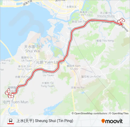 261S Bus Line Map