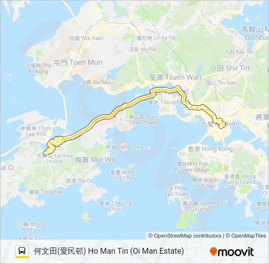 巴士E21A的線路圖